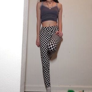 Black and white checkered skinny leggings!